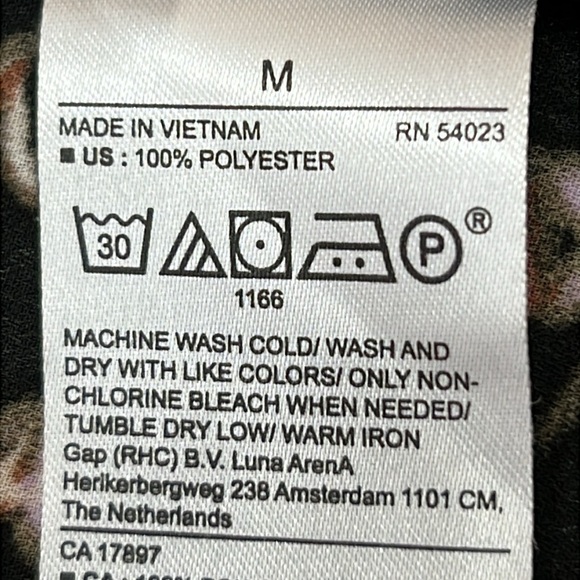 Banana Republic Women’s Blouse Top Sz M Black & Brown Print Polyester Like New - Picture 10 of 12